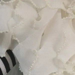 6CM Wide HOT Embroidery White Flower Tulle Lace Fabric Trim Ribbon DIY Sewing Ruffle Applique Collar Dubai Dress Guipure Decor