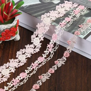 1Y Handmade Lace Ribbon Fabric Lace Trimmings for Sewing Accessories Wedding Decoration DIY Craft Supplies