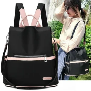 Casual Oxford Backpack Women Black Waterproof Nylon School Bags For Teenage Girls High Quality Fashion Travel Tote Packbag 2023