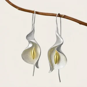 Exquisite Blooming Flower Hook Earrings Simple Accessories Gold Silver Color Plant Dangle Earrings for Women Jewelry