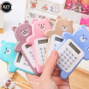 Portable Mini Calculator Pocket Size 8 Digit Display Cartoon Thin Button Cute Calculator Children’s School Supplies