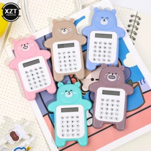 Portable Mini Calculator Pocket Size 8 Digit Display Cartoon Thin Button Cute Calculator Children’s School Supplies