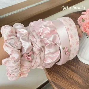 South Korea INS pink bright pleated flower plate wide-brimmed headband female pressure hairpin hairaccessories headband headband