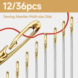 12/36PCS Sewing Needles Multi-size Side Opening Stainless Steel Darning Sewing Household Hand Tools